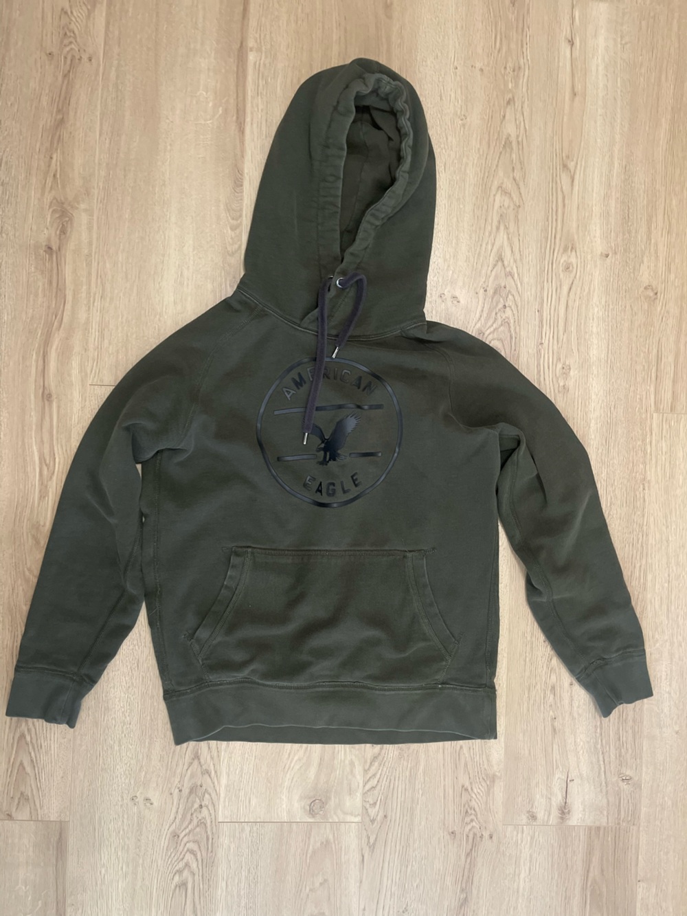 American Eagle Outfitters Olive Green Logo Hoodie (M)